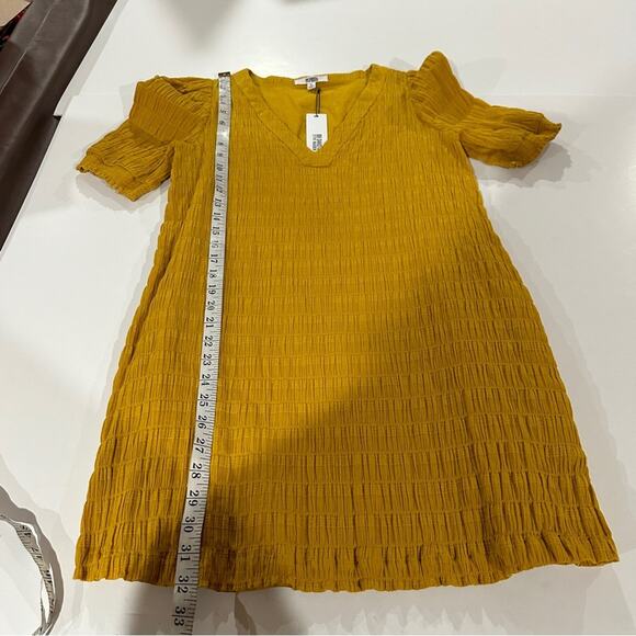 BB Dakota by Steve Madden Soft and Found Mustard Yellow Short Sleeve Dress Sz S - Picture 10 of 10
